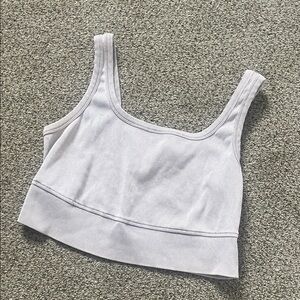 Light Purple Ribbed Crop Top